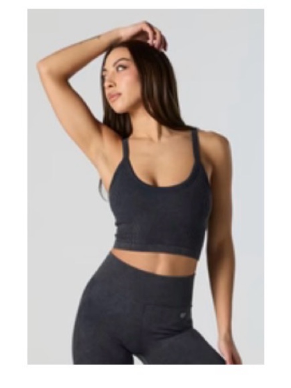 💙 FOREVER 21 Dark Grey Ribbed Bra Crop Top